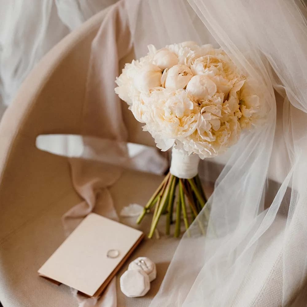 Bridal bouquet of fresh natural flowers