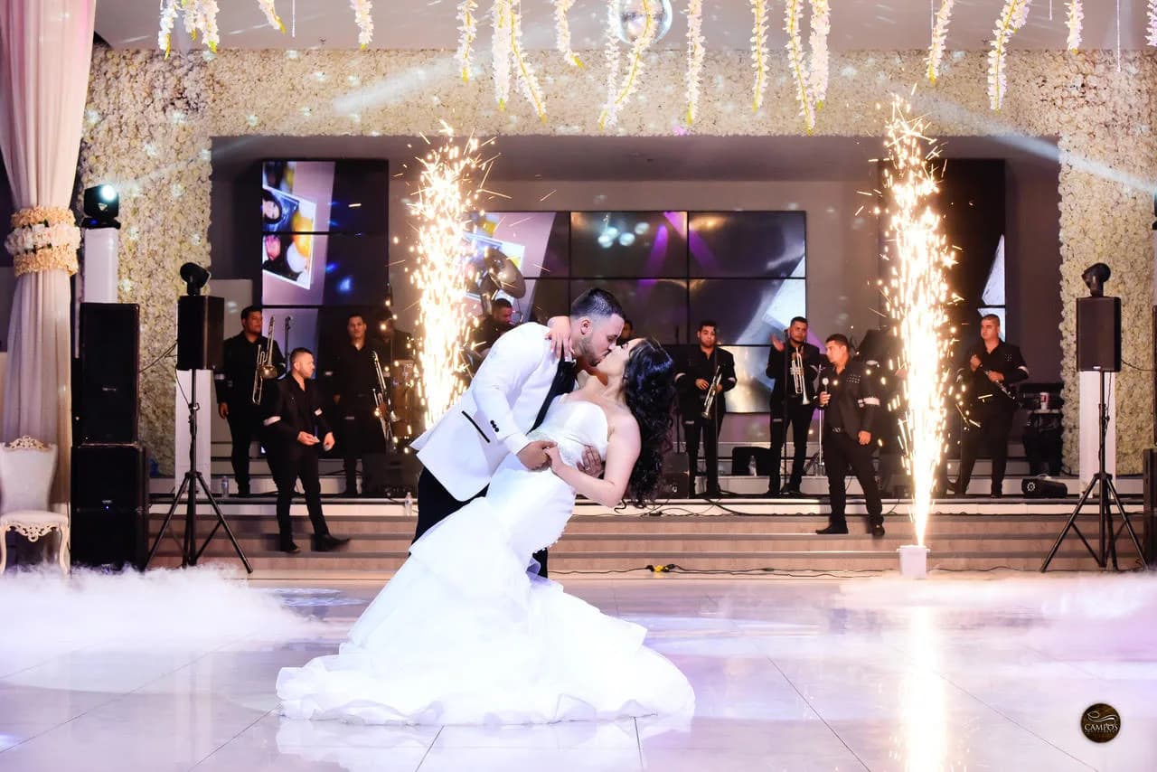 Couple dancing at their wedding reception in the Legends Event Center ballroom, Phoenix