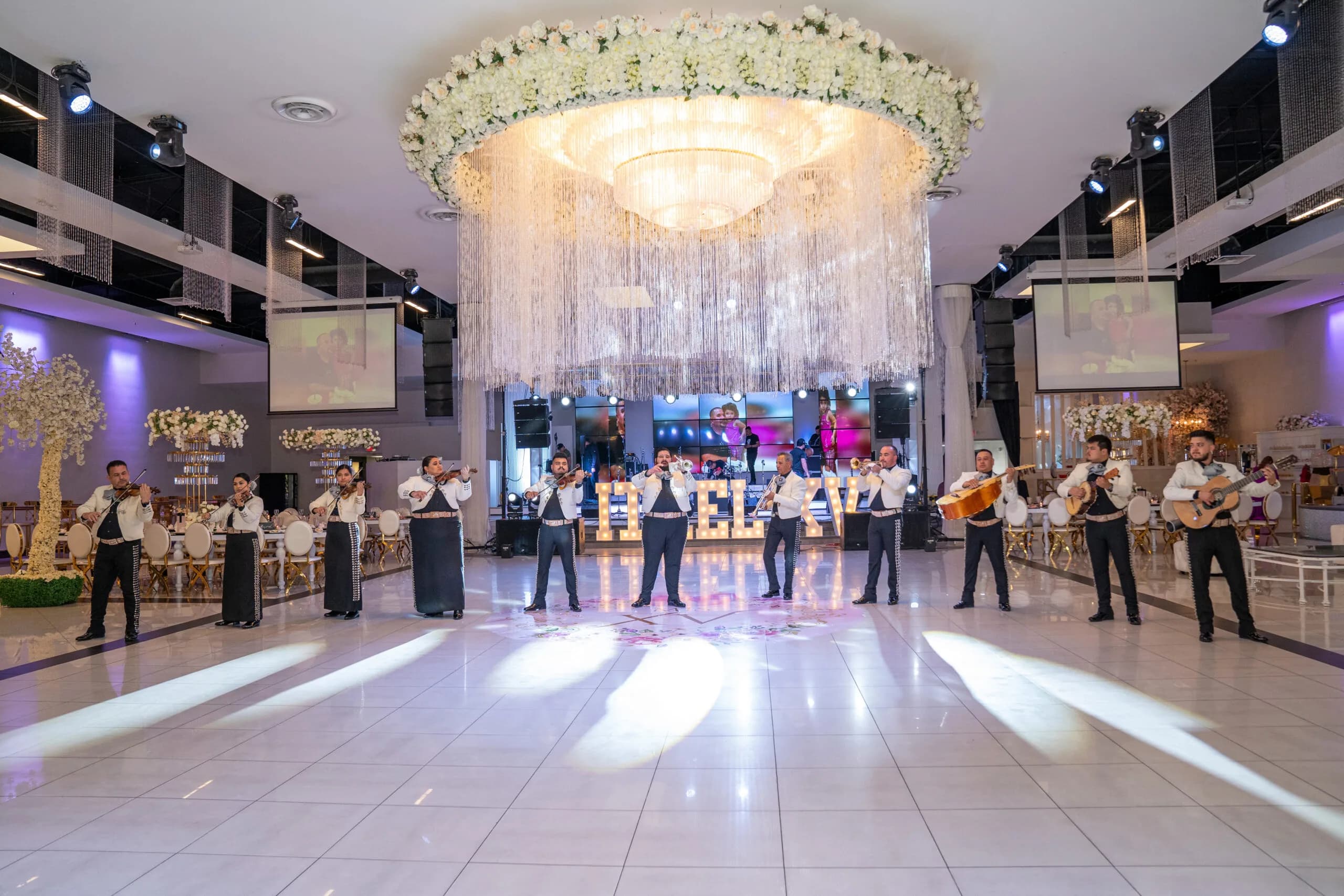 Mariachi band performing at a Legends Event Center celebration